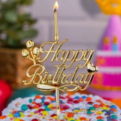 Свеча-топпер декоративная "Happy Birthday" 