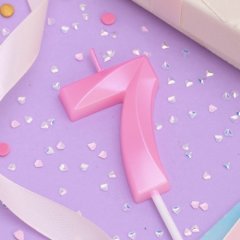 Свеча декоративная Цифра "7" Грань Розовый 10327718