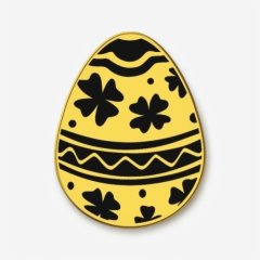 Топпер декоративный акриловый "Яйцо пасхальное. Зигзаг" Золото 4 см ТСК430