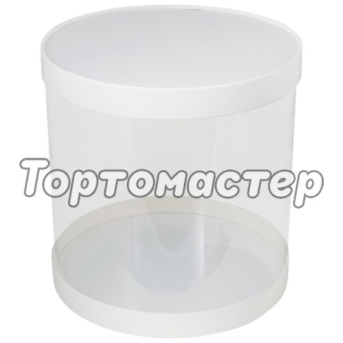 Коробка для торта тубус белая 16х10 см 