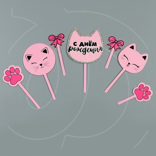 Топпер декоративный бумажный "Котик" 9770329