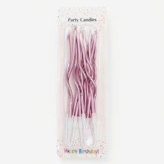 Свечи декоративные "Волна" Розовый металлик 12 шт 